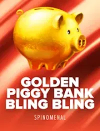golden piggy bank bling bling game logo